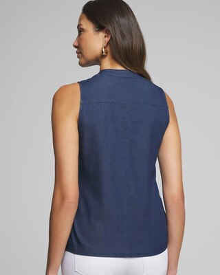 Outlet WHBM Sleeveless Denim Utility Shirt