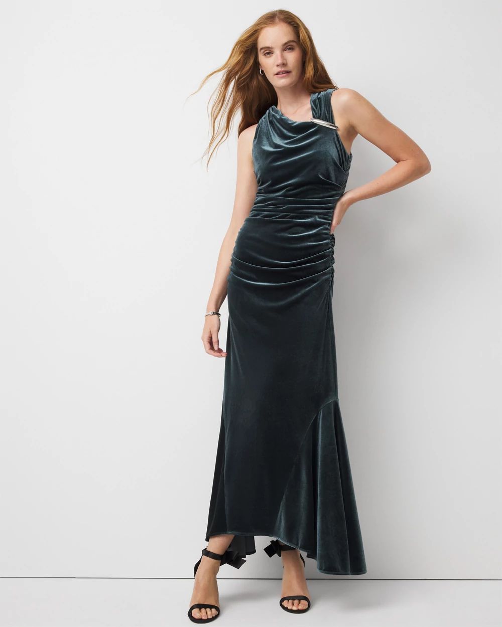 Peekaboo Back Velvet Dress