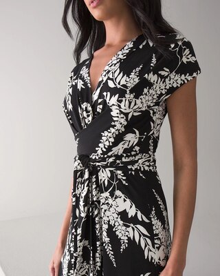 Button-Front Midi Wrap Dress