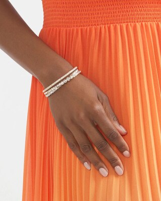 Mixed Metal Crystal Bracelet