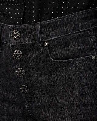 High Rise Novelty Button Slim Ankle Jeans