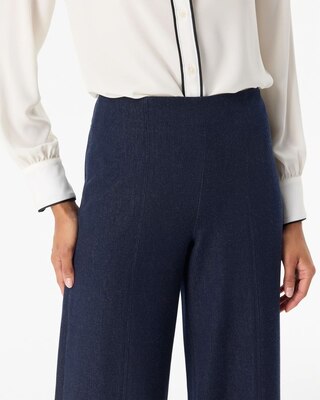 Denim-Look High Rise Wide Leg Pant click to view larger image.