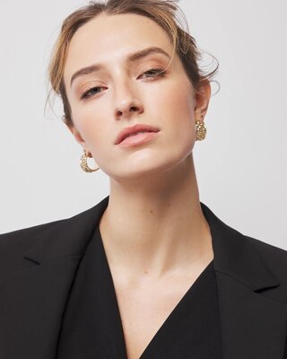 Quilted Gold Hoop Earrings