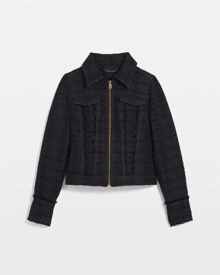 Cropped Tweed Trucker Jacket click to view larger image.