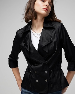 Drape-Front Moto Jacket