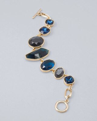 Mixed Blue Stone Toggle Bracelet