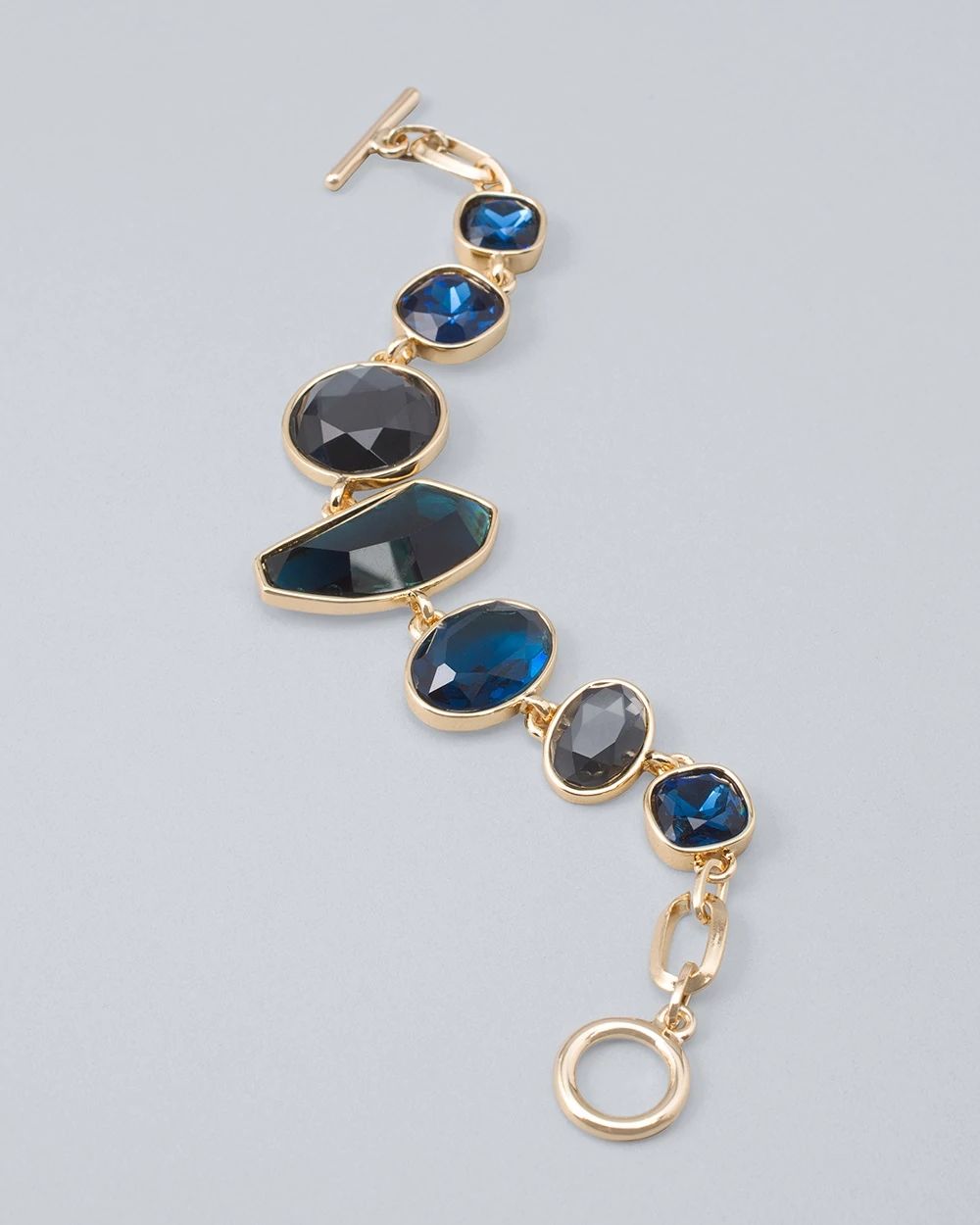 Mixed Blue Stone Toggle Bracelet