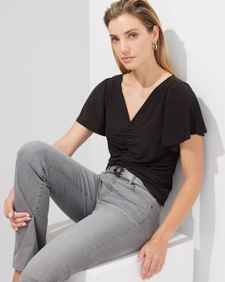Outlet WHBM Ruched Tee click to view larger image.