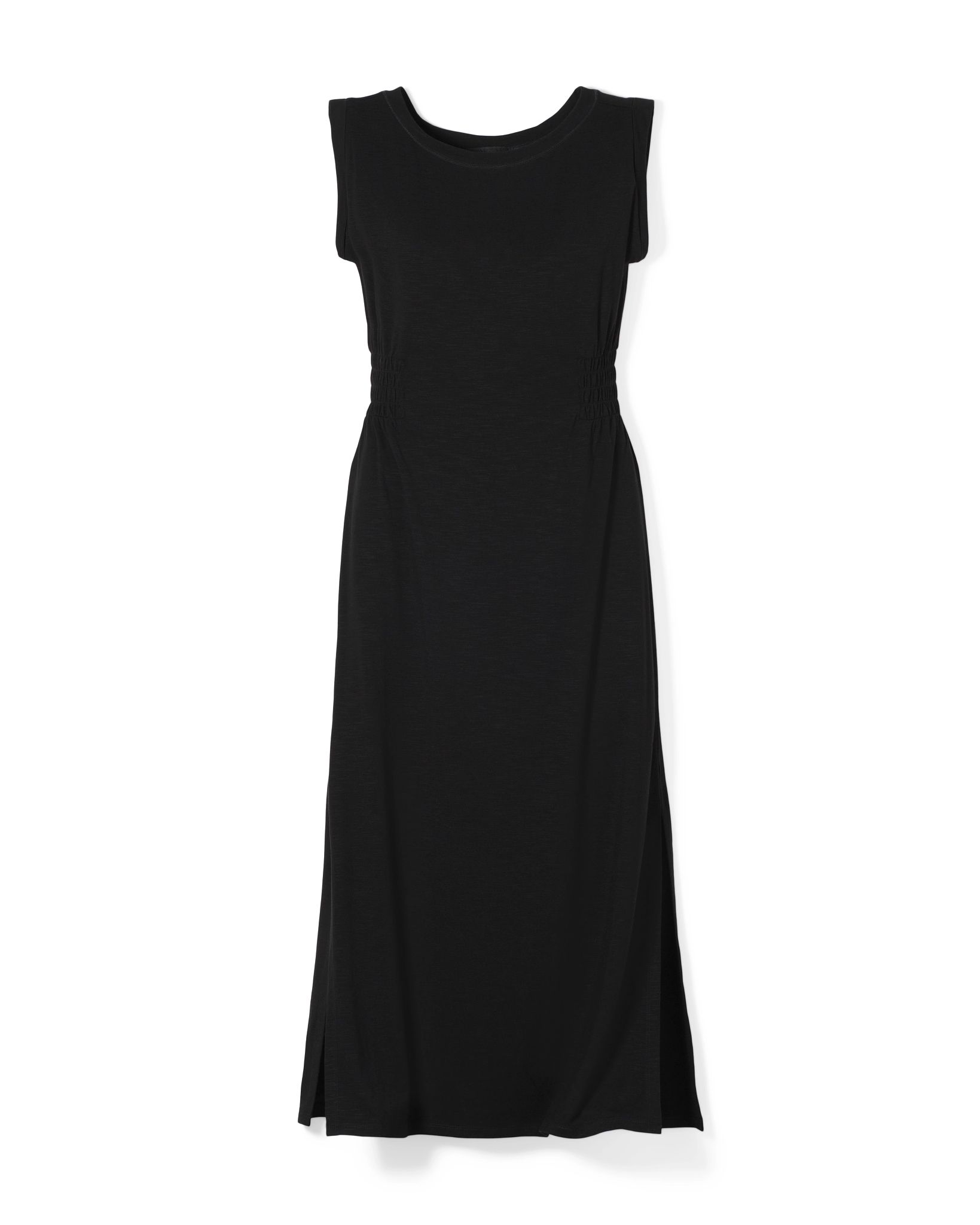 Sleeveless Smocked Slub Maxi Dress