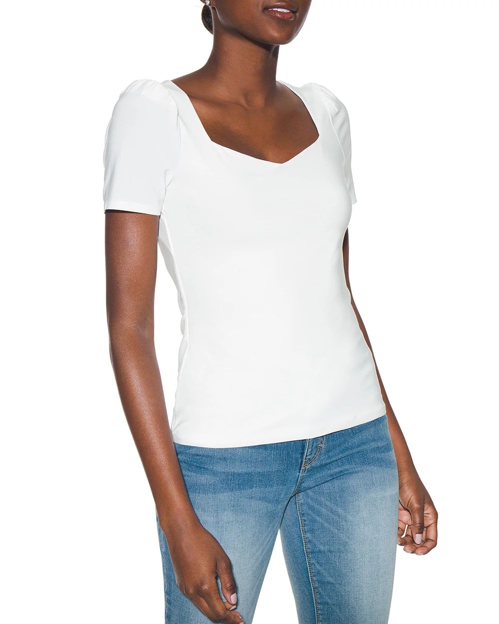 Outlet WHBM Sweetheart Pleated Top