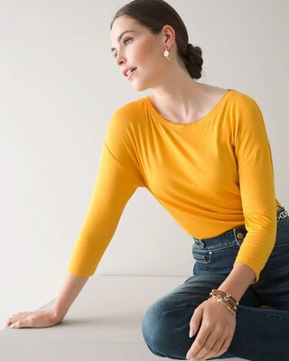 3/4 Sleeve Drop Shoulder Tee