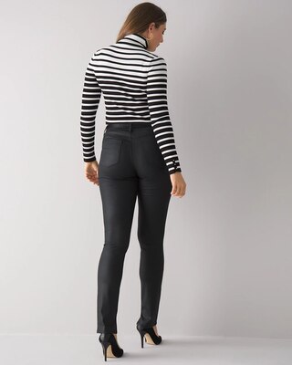 Curvy-Fit Mid-Rise Coated Slim Jeans