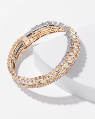 Mixed Metal Crystal Bracelet