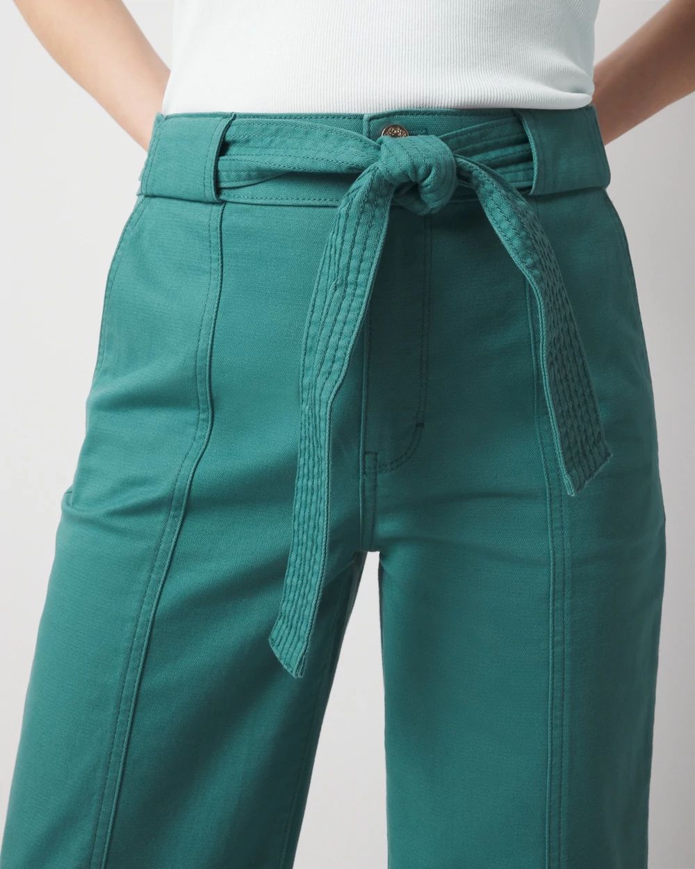 Extra High-Rise Pret Belted Wide Leg Cropped Pant