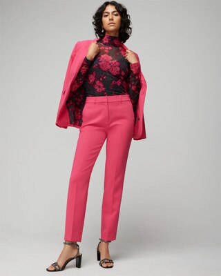 WHBM® Elle Slim Ankle Luxe Double Weave Pants click to view larger image.