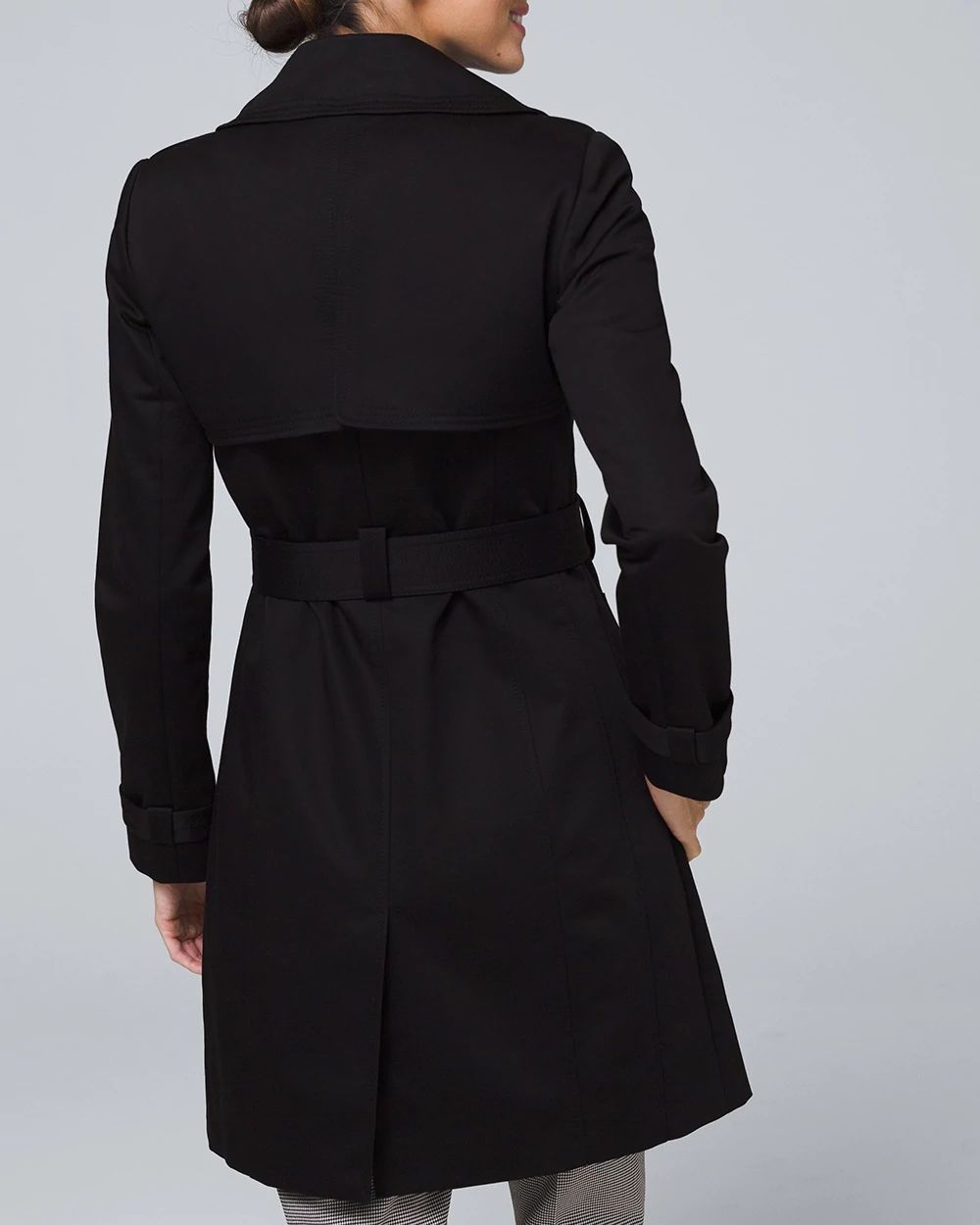 Stitch-Detail Trench Coat with Removable Belt