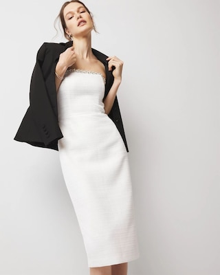 Embellished Tweed Sheath Dress click to view larger image.