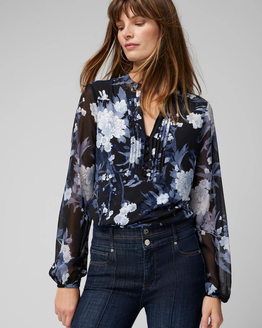 Matte Jersey Woven Long Sleeve Tunic