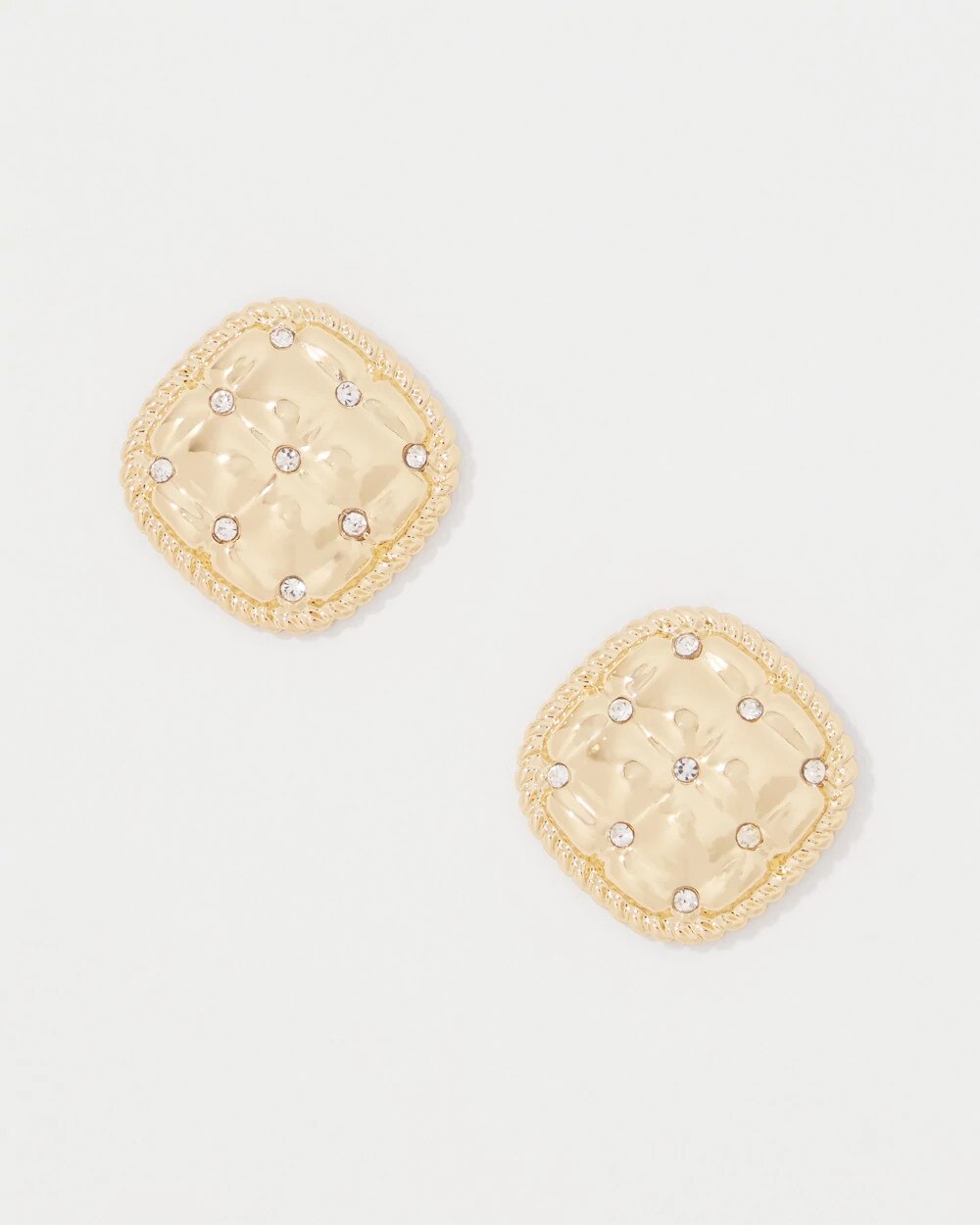 Quilted Pave Stud Earrings - image 2