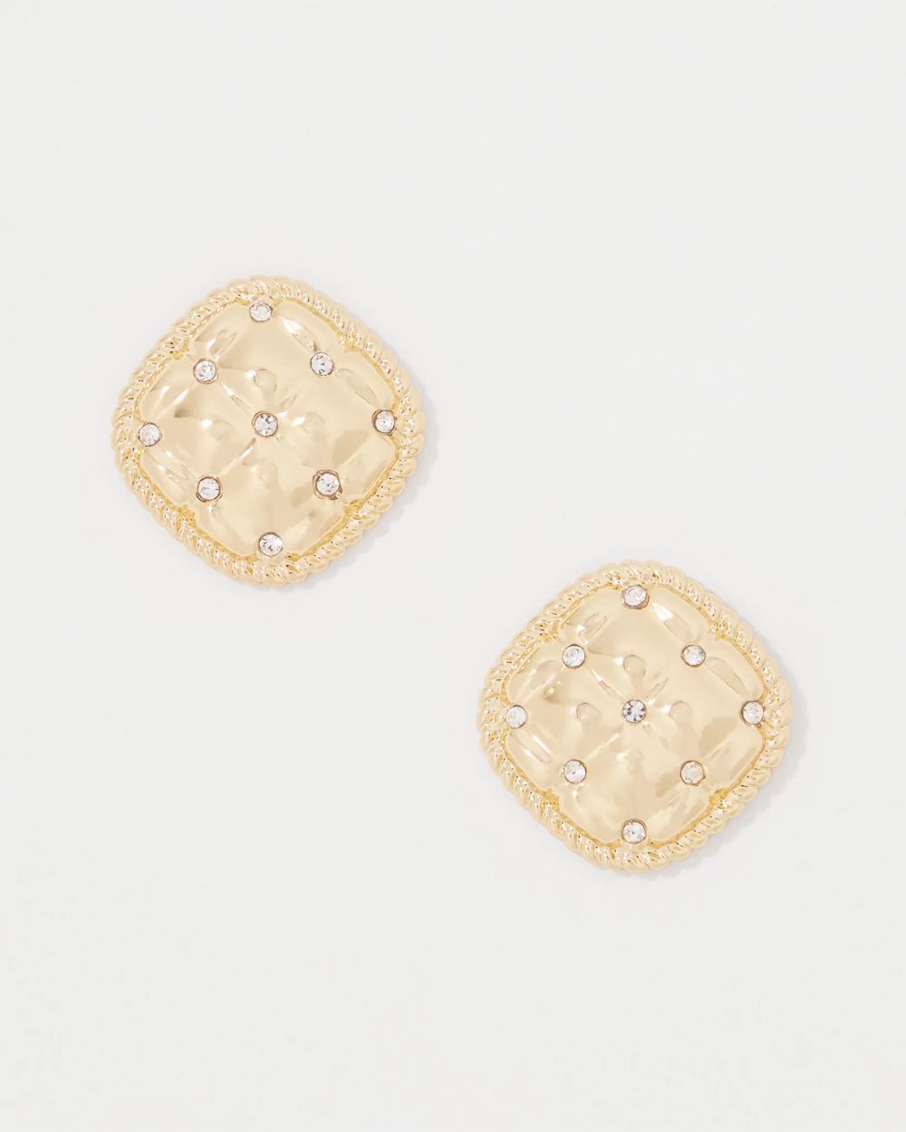 Quilted Pavé Stud Earrings