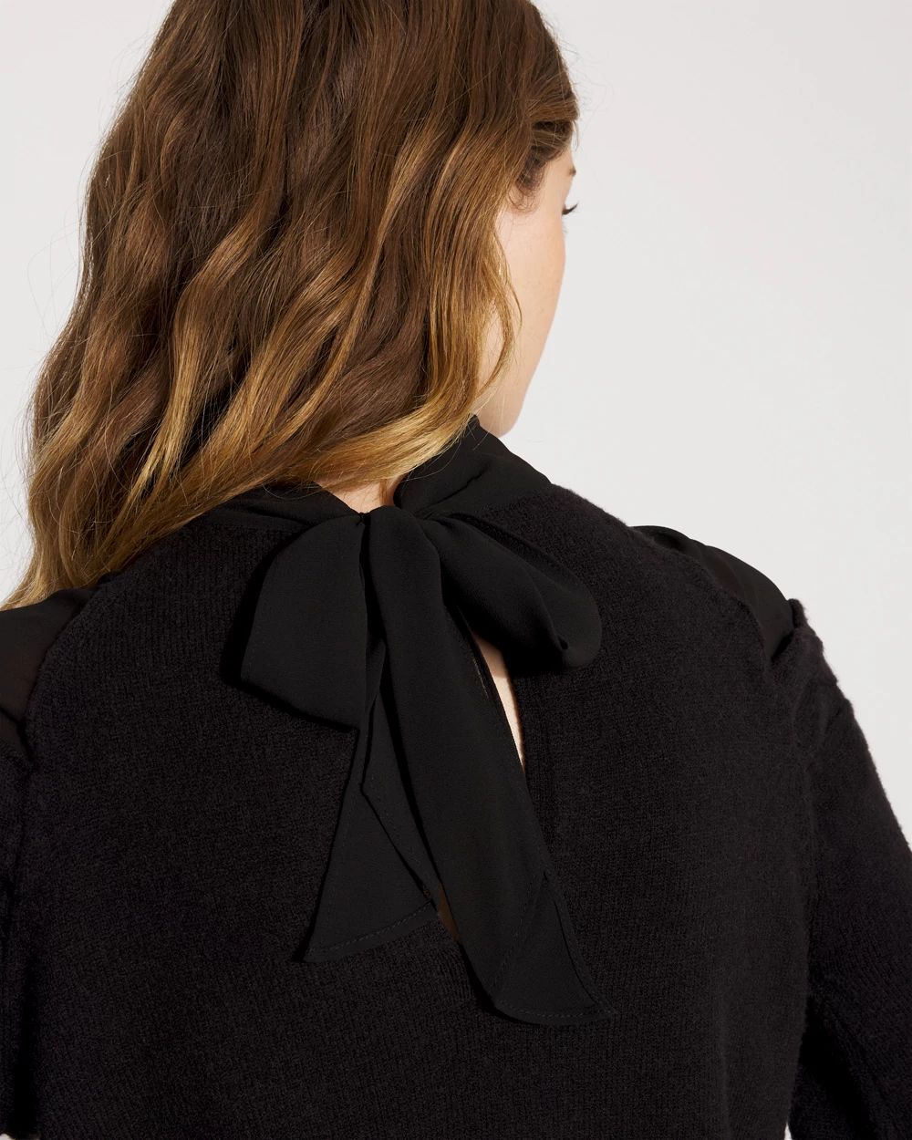 Mockneck Blouson Sleeve Pullover Sweater click to view larger image.