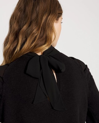 Mockneck Blouson Sleeve Pullover Sweater click to view larger image.