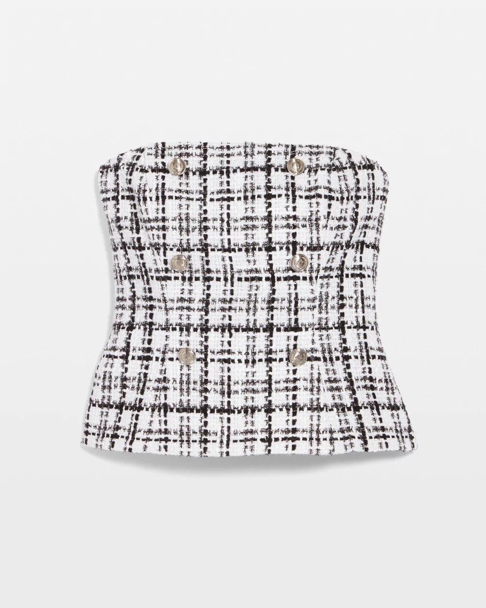 Tweed Bustier With Button Detailing - image 5