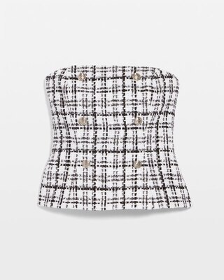 Petite Button Tweed Bustier click to view larger image.