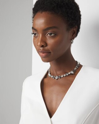 Art Deco Black Crystal Statement Necklace