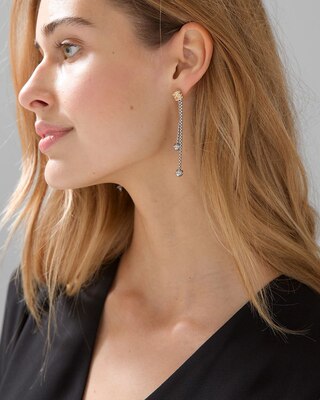 Mixed-Metal Rope Linear Earrings
