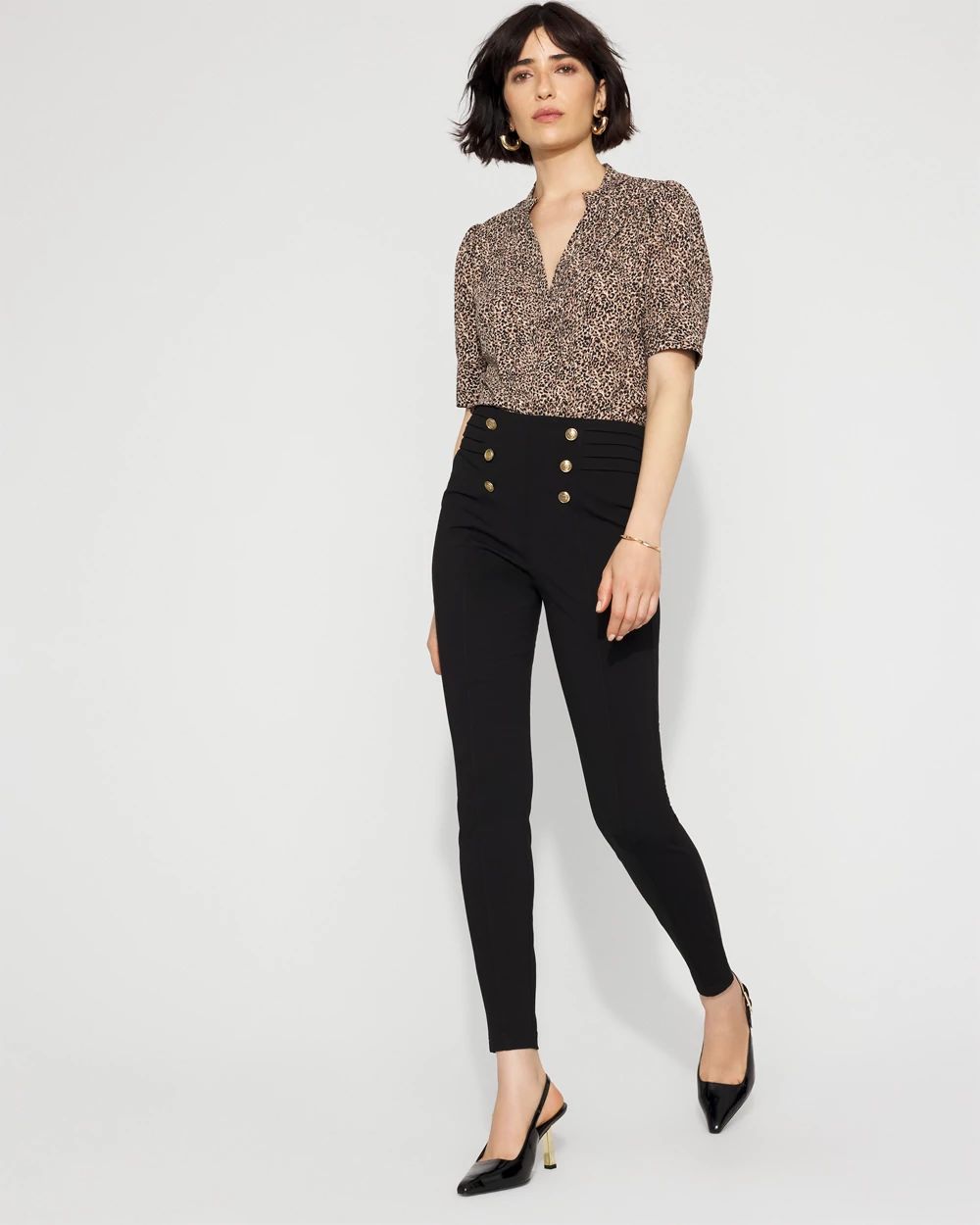 Side-Pleat Ponte Legging