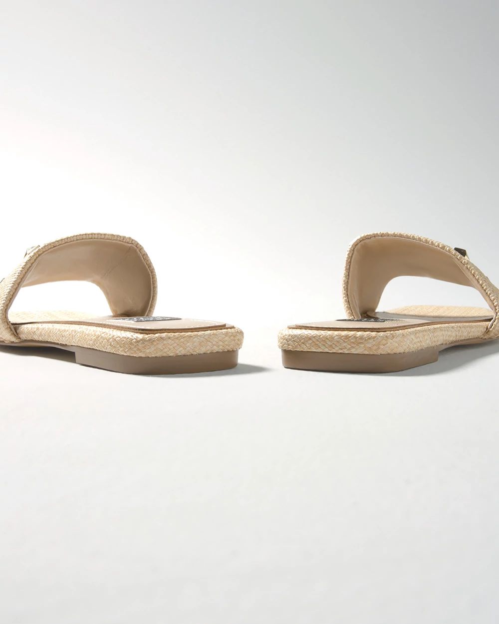 Studded Raffia Slide