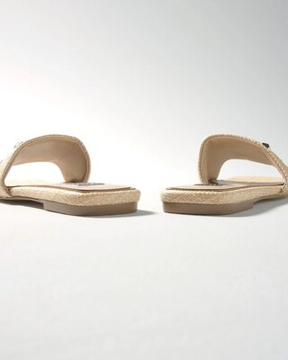 Studded Raffia Slide