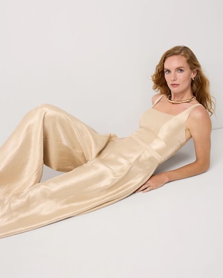 Square Neck Wide Leg Jumpsuit click to view larger image.