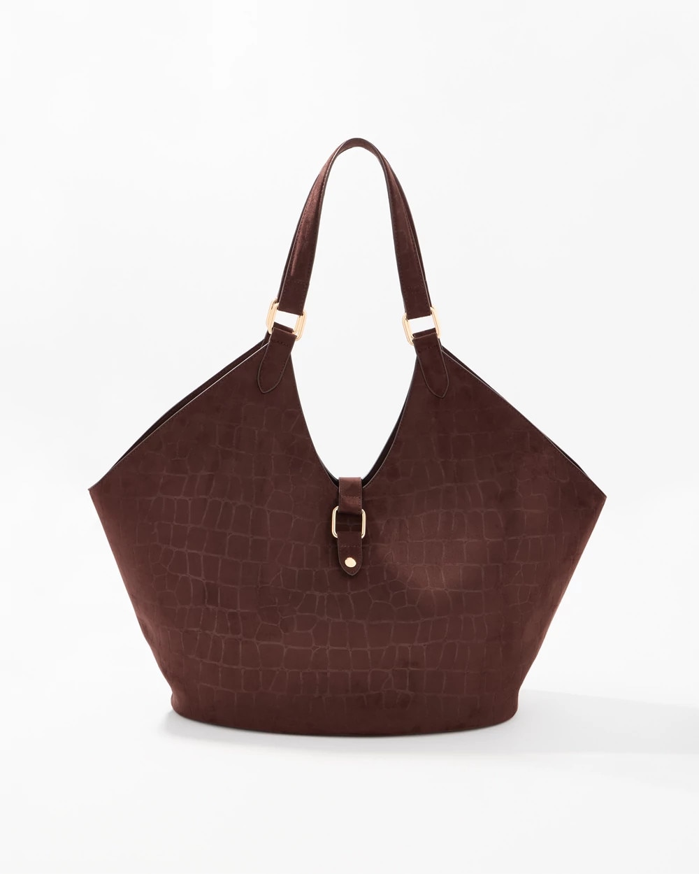 Faux Sueded Croc Tote Bag