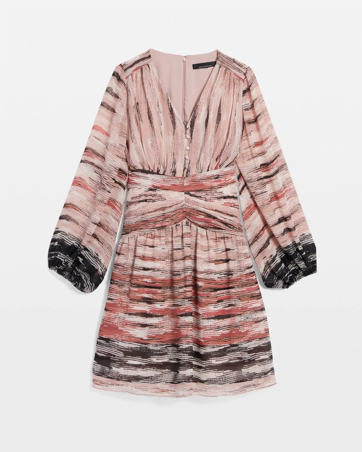 White House Black Market Petite V-neck Printed Mini Dress