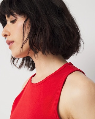 WHBM FORME™ Ribbed Stretch Racer Back Tank click to view larger image.