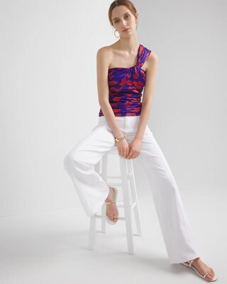 One-Shoulder Pleated Bustier