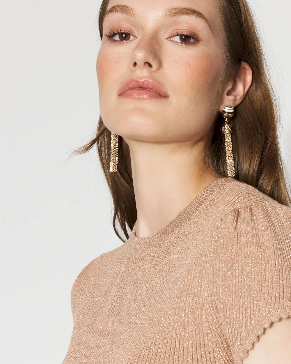 Gold Tassel Earrings click to view larger image.