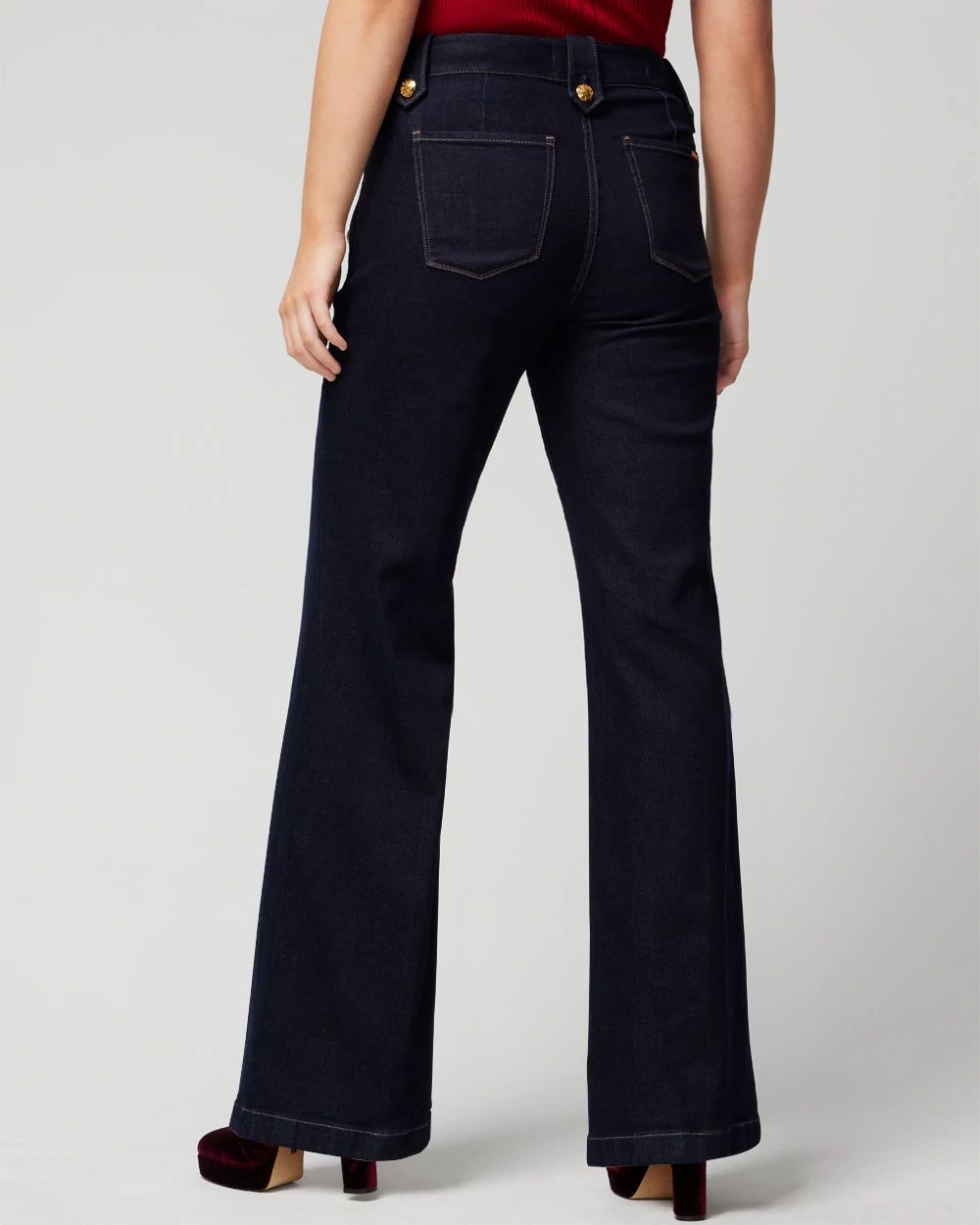 Curvy High-Rise Mariner Wide Leg Jeans click to view larger image.