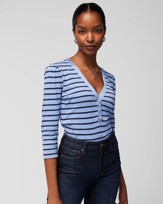 3/4 Sleeve Henley Tee