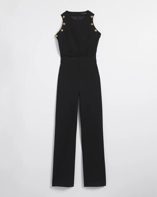 Petite Sleeveless Crest Jumpsuit
