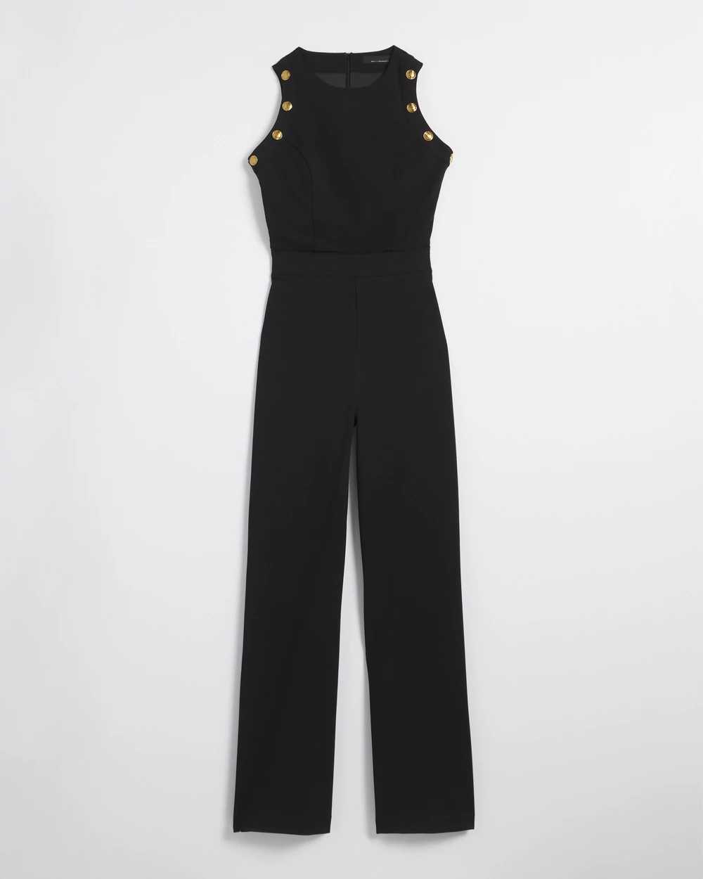 Petite Sleeveless Crest Jumpsuit click to view larger image.