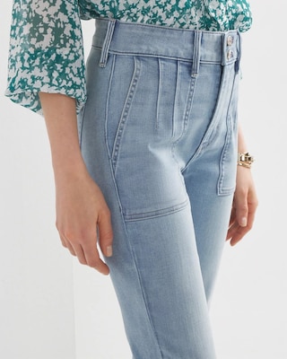 High-Rise Everyday Soft Patch Pocket Bootcut Jeans click to view larger image.
