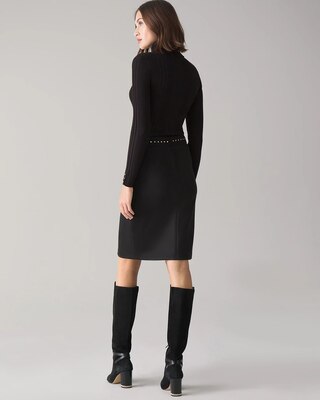 Petite Faux Suede Studded Pencil Skirt