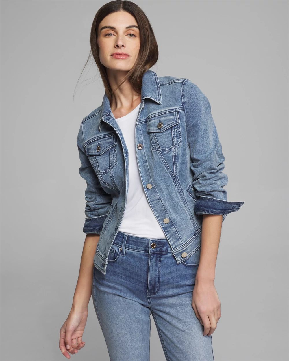 Outlet WHBM Slim Trucker Denim Jacket