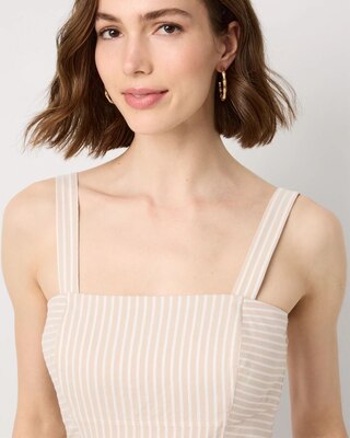 Striped Strapless Midi Dress click to view larger image.