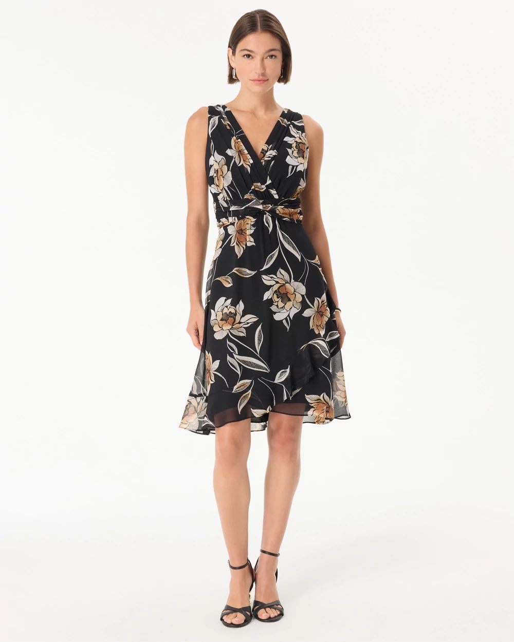 Ruched Chiffon Dress