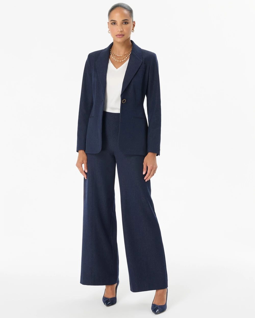 Petite Denim-Look Blazer click to view larger image.