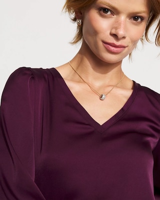 Knit Mix Satin Top click to view larger image.